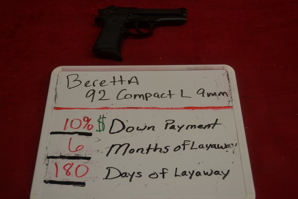 Beretta 92 Compact L 9mm 4.25"Barrel, Layaway Available.-img-0