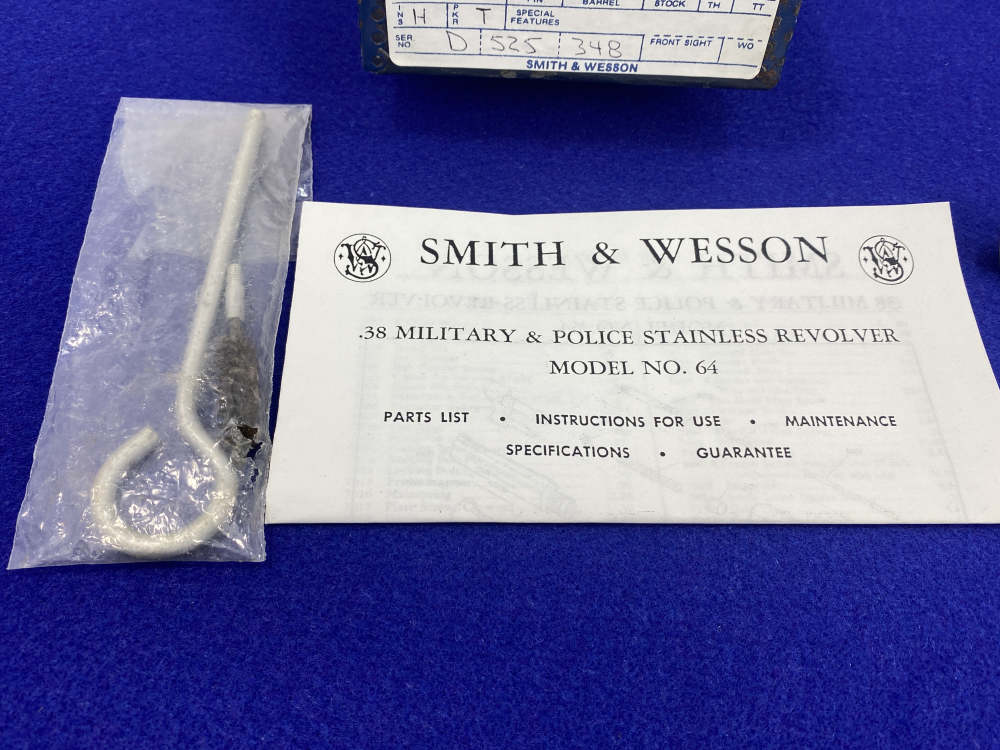1973 Smith & Wesson Model 64 No-Dash .38 Spl *4" PINNED TAPERED BARREL*-img-5