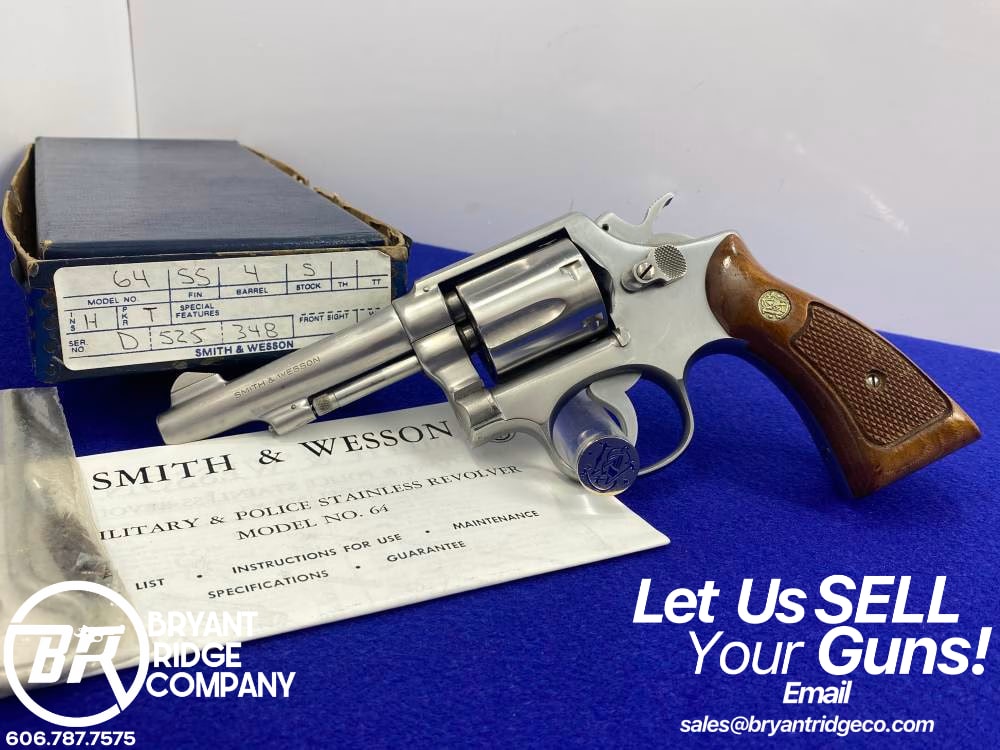 1973 Smith & Wesson Model 64 No-Dash .38 Spl *4" PINNED TAPERED BARREL*-img-0
