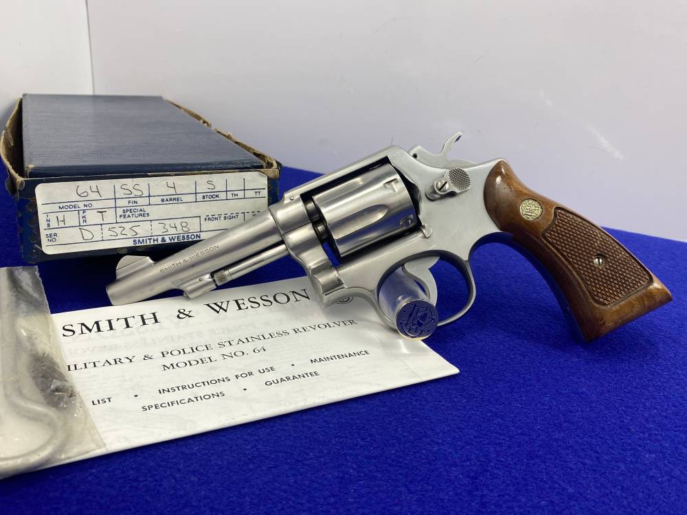 1973 Smith & Wesson Model 64 No-Dash .38 Spl *4" PINNED TAPERED BARREL*-img-3
