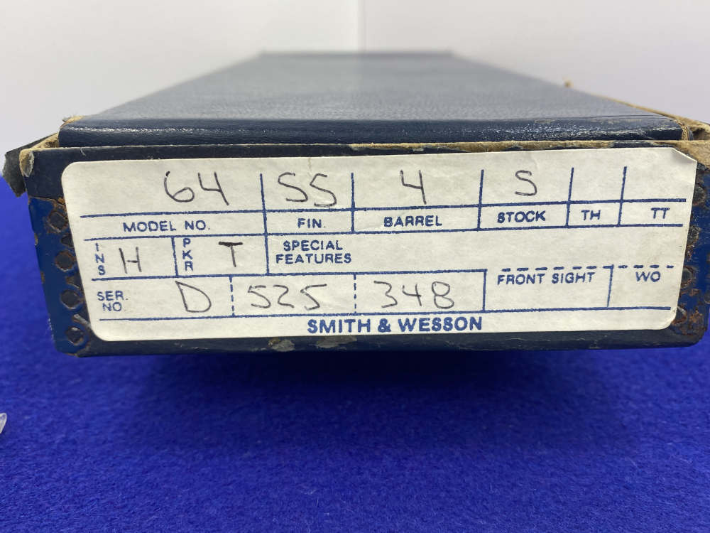 1973 Smith & Wesson Model 64 No-Dash .38 Spl *4" PINNED TAPERED BARREL*-img-4