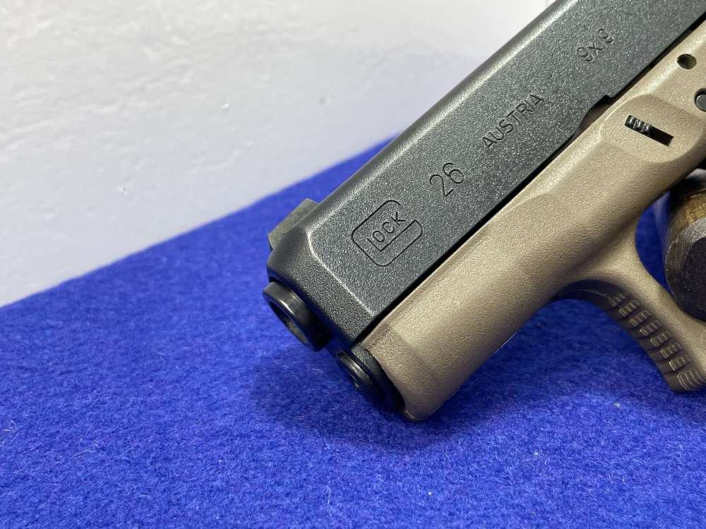 Glock 26 Gen 3 9mm 3.43" Black/FDE *EXCELLENT CONCEALABLE POCKET PISTOL*-img-11