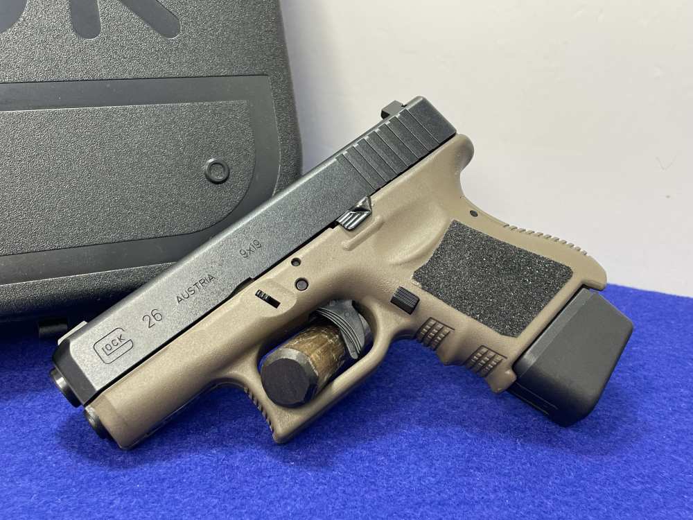 Glock 26 Gen 3 9mm 3.43" Black/FDE *EXCELLENT CONCEALABLE POCKET PISTOL*-img-3