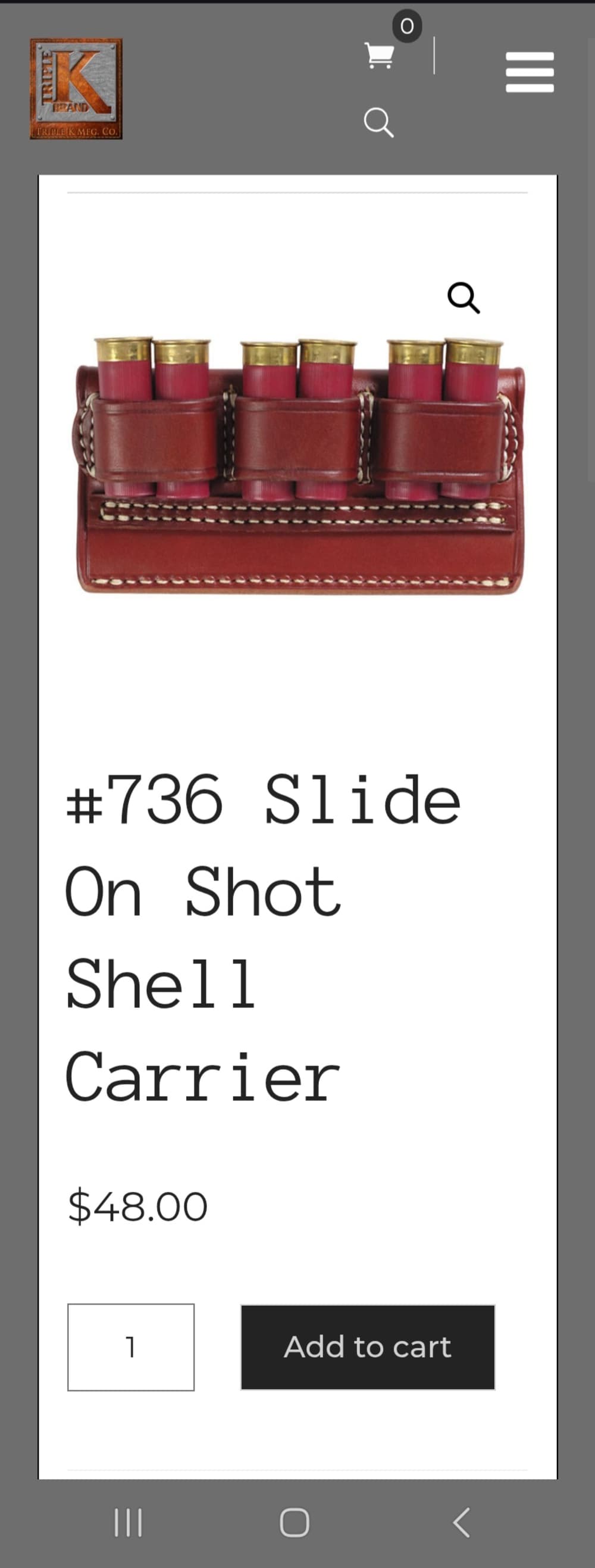 Triple K Shotgun Shell leather #736C12-img-0
