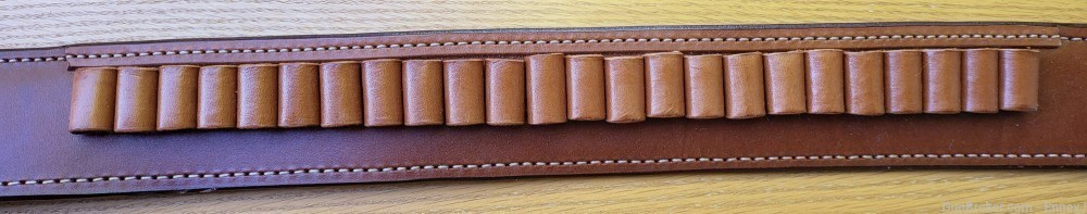 Bianchi #1810B Leather Belt /w ammo loops (.45 cal) (38" - 40" waist)-img-1