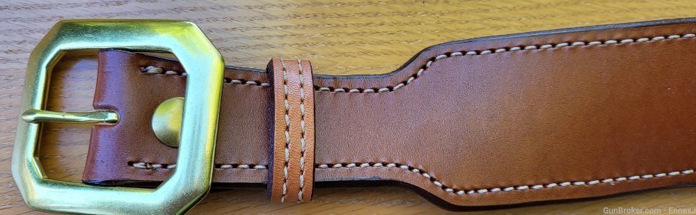 Bianchi #1810B Leather Belt /w ammo loops (.45 cal) (38" - 40" waist)-img-2