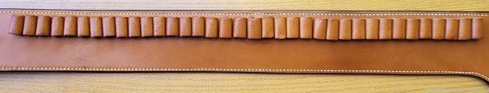 Bianchi .44 / .45 Leather Belt /w ammo loops + holster slot (32-34" waist)-img-2