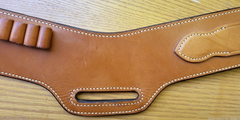 Bianchi .44 / .45 Leather Belt /w ammo loops + holster slot (32-34" waist)-img-1