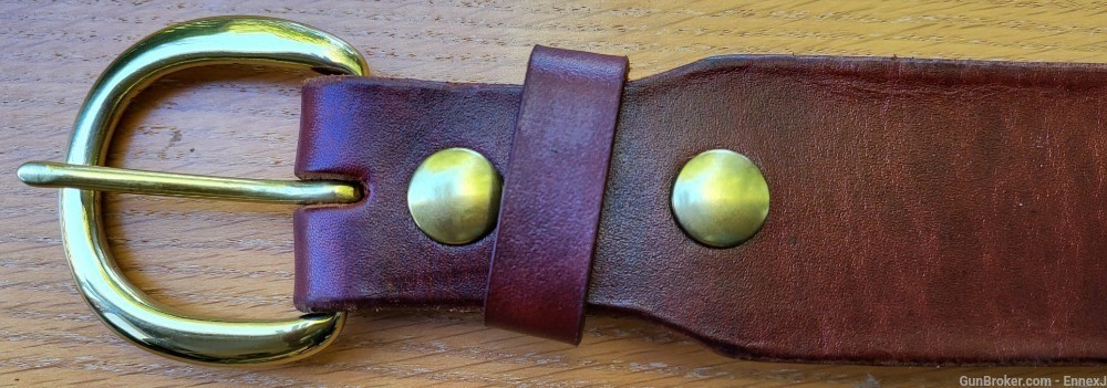 TRIPLE K Leather Belt /w ammo loops (.22 cal) 44"- 48" waist -img-2