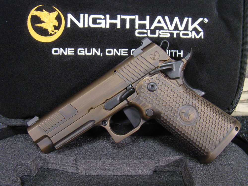 Nighthawk Custom Delegate 4.25" Commander 1911 double-stack IOS Bronze 9mm-img-0