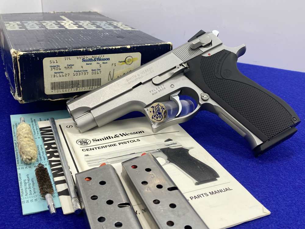 1990 Smith & Wesson Model 3906 9mm Stainless 4" *RARE SINGLE STACK 3RD GEN*-img-32