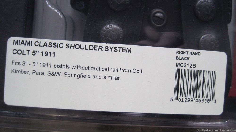 Galco Miami Classic Shoulder Holster Fits Colt 1911with 3-5" MC212B-img-1