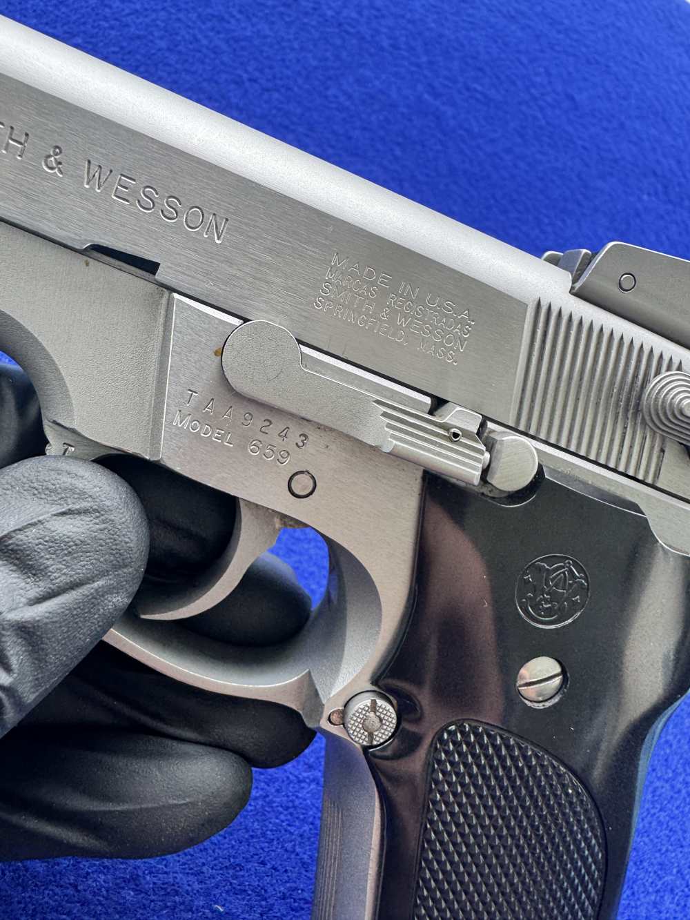 1984 Smith Wesson 659 Stainless 9mm Luger S&W 2 Mags-img-2