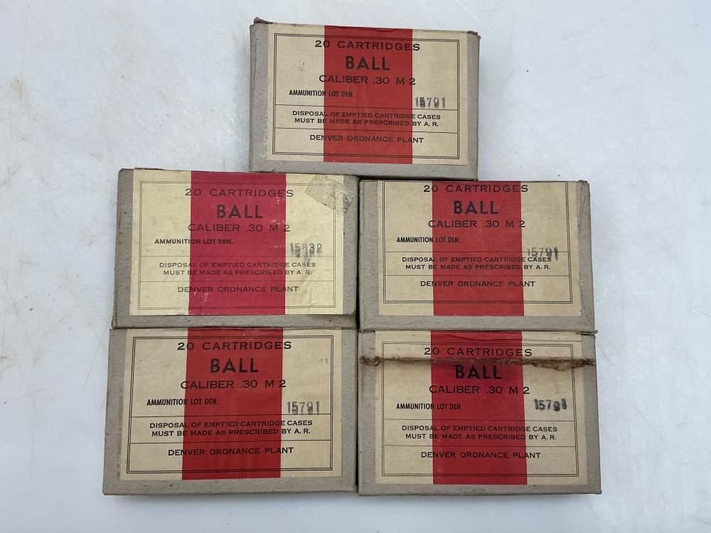 M2 ammo 30-06 30 cal 100 rounds military ball  only 5 boxes I have like -img-0