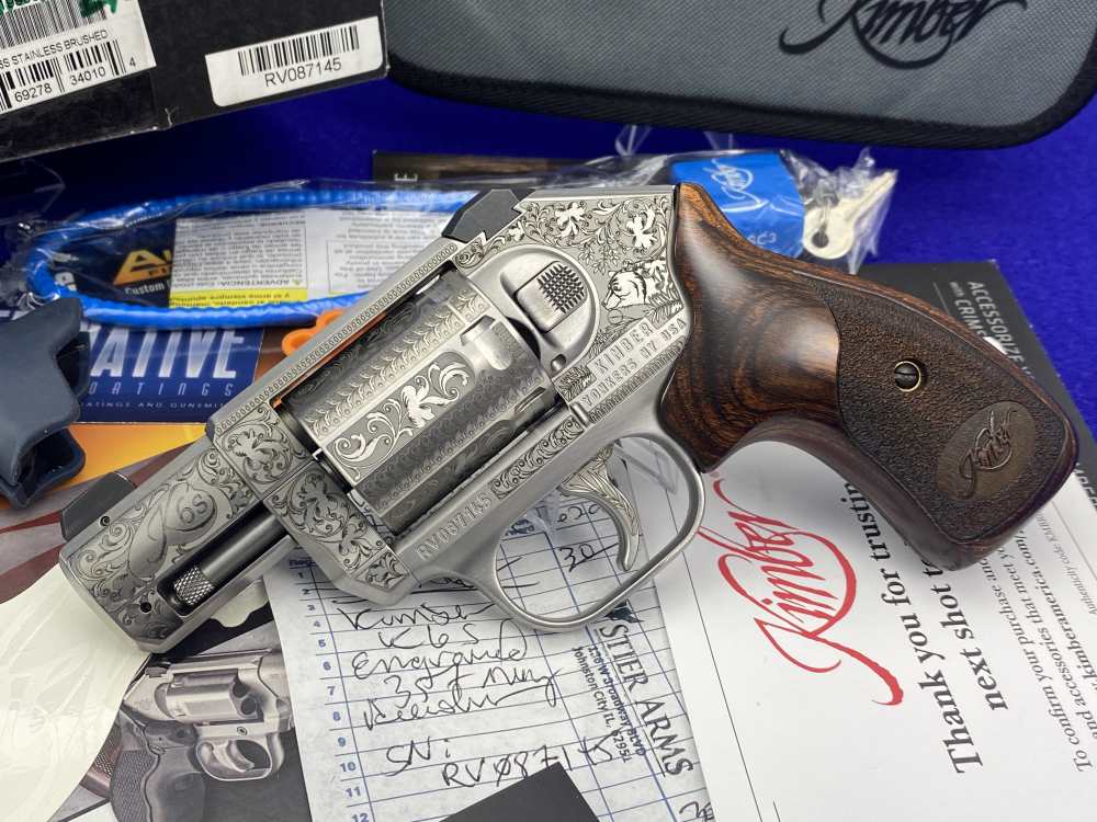 Kimber K6s .357 Magnum 2" Stainless *BEAUTIFUL LASER-ENGRAVED REVOLVER*-img-3