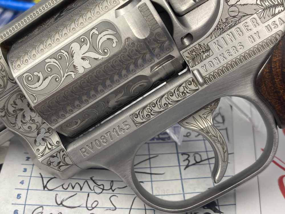 Kimber K6s .357 Magnum 2" Stainless *BEAUTIFUL LASER-ENGRAVED REVOLVER*-img-9