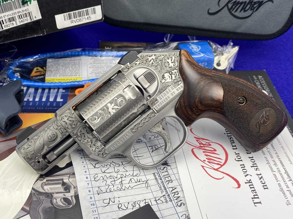 Kimber K6s .357 Magnum 2" Stainless *BEAUTIFUL LASER-ENGRAVED REVOLVER*-img-0