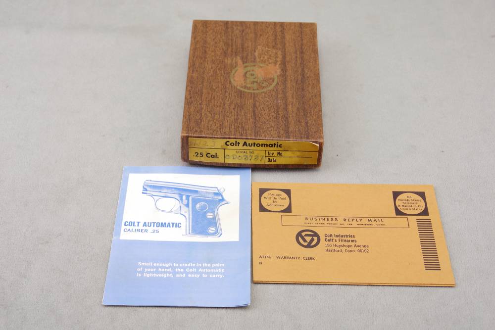 All Original 1970 Colt Junior 25 ACP 2'' Blue 99% with Original Box Papers-img-7