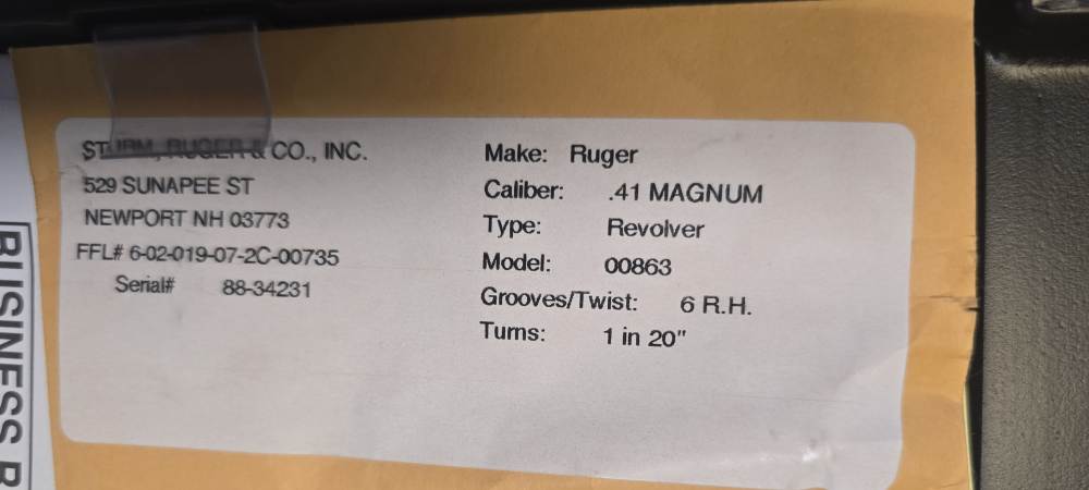 Ruger New Model Super Blackhawk Hunter 41 Magnum Stainless 7.5” Case Rare -img-4
