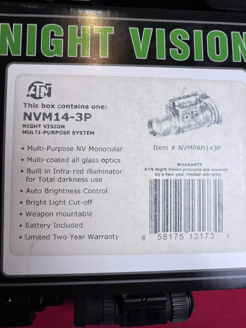 ATN NVM14-3P third gen night vision - Infra Red Illuminator and accessories-img-2