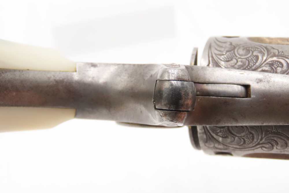 LETTERED Antique Engraved Gold COLT NEW LINE .41 RF Revolver w/PEARL GRIPS -img-6
