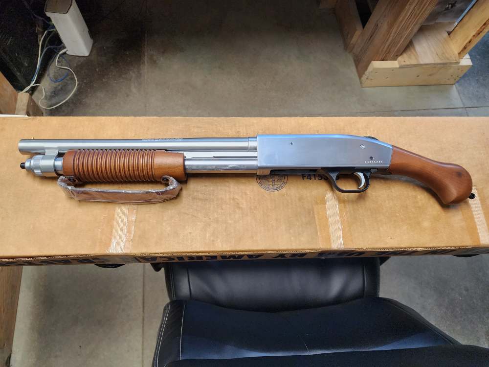 PICS NEW TALO MOSSBERG PUMP 590 NIGHT STICK 12 GAUGE 14" 3 WALNUT SHOCKWAVE-img-7