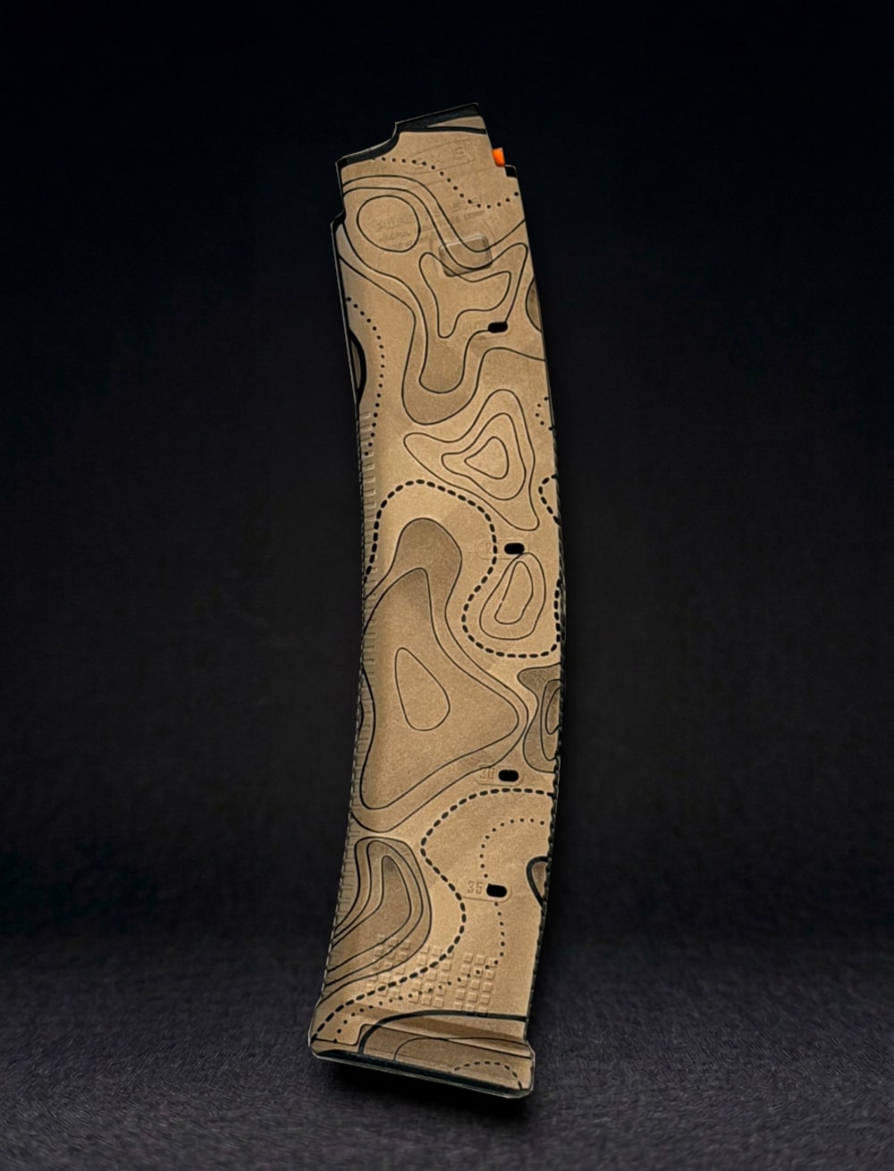 Laser Engraved CZ Scorpion 35rd Magpul PMAG Magazine Tan Fill Topo -img-0