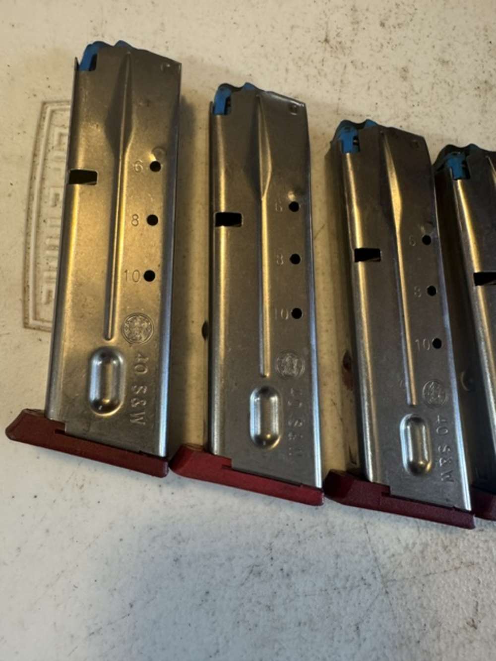 Lot of 5, S&W, 4006, 11 Round, 40S&W, Red Base, Magazines, Item P-647-img-6