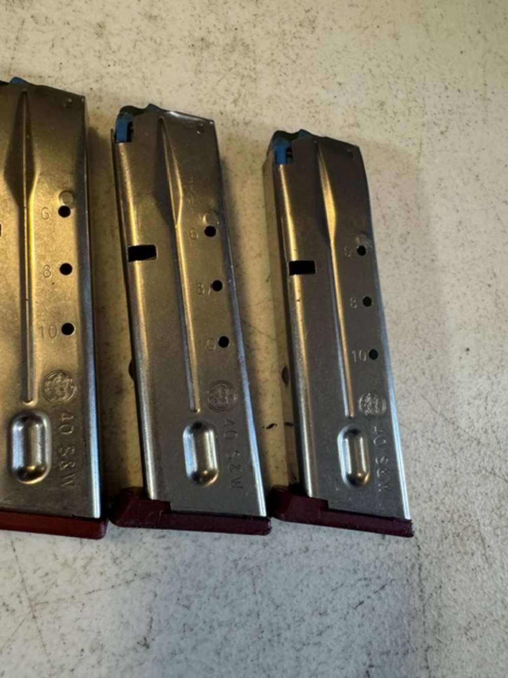 Lot of 5, S&W, 4006, 11 Round, 40S&W, Red Base, Magazines, Item P-647-img-7