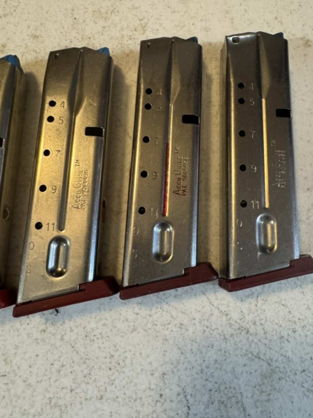 Lot of 5, S&W, 4006, 11 Round, 40S&W, Red Base, Magazines, Item P-647-img-3