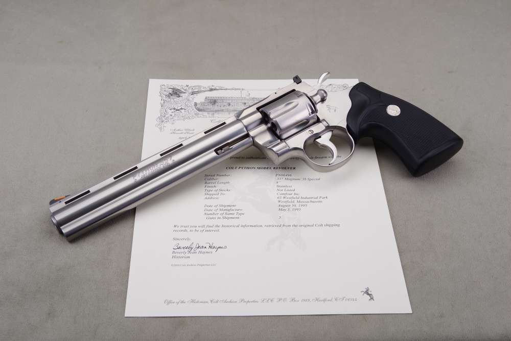 Exceptional 1995 Colt Python 357 Mag 8'' Stainless NIB -img-10