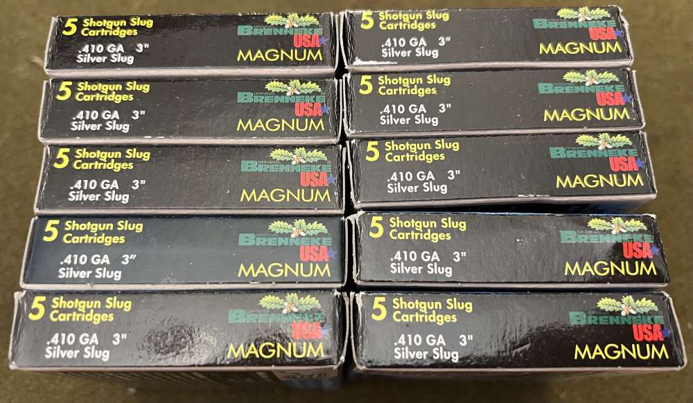 10 boxes 50 rounds Brenneke .410 3” Magnum Silver Slug ammo shells shotgun-img-0