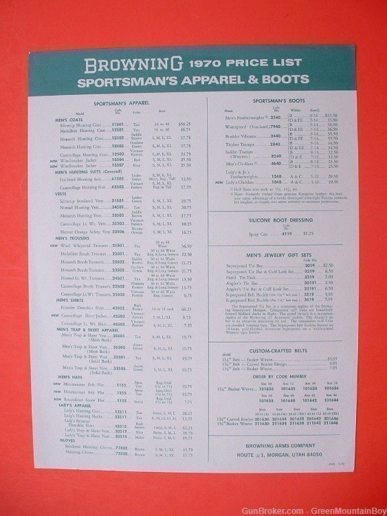 1970 OEM BROWNING Catalog, Price Lists, Flyer, Factory Letter - XLNT Scarce-img-3