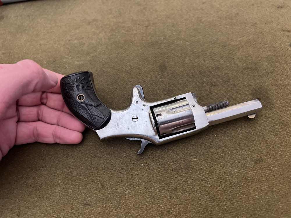 Antique no FFL Iver Johnson Defender .32 RF spur trigger revolver old west-img-2