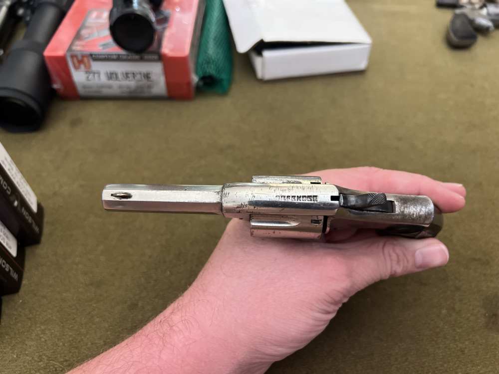 Antique no FFL Iver Johnson Defender .32 RF spur trigger revolver old west-img-3
