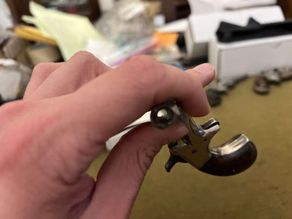 Antique no FFL Iver Johnson Eclipse .22RF single shot derringer pistol -img-4