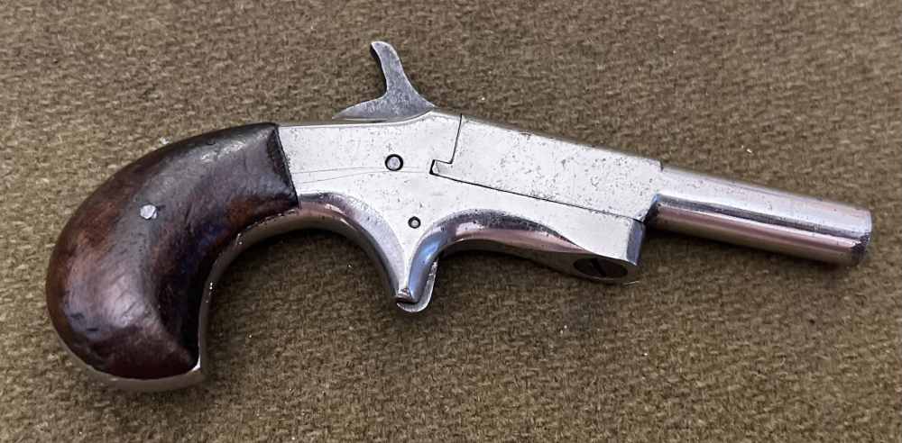 Antique no FFL Iver Johnson Eclipse .22RF single shot derringer pistol -img-0