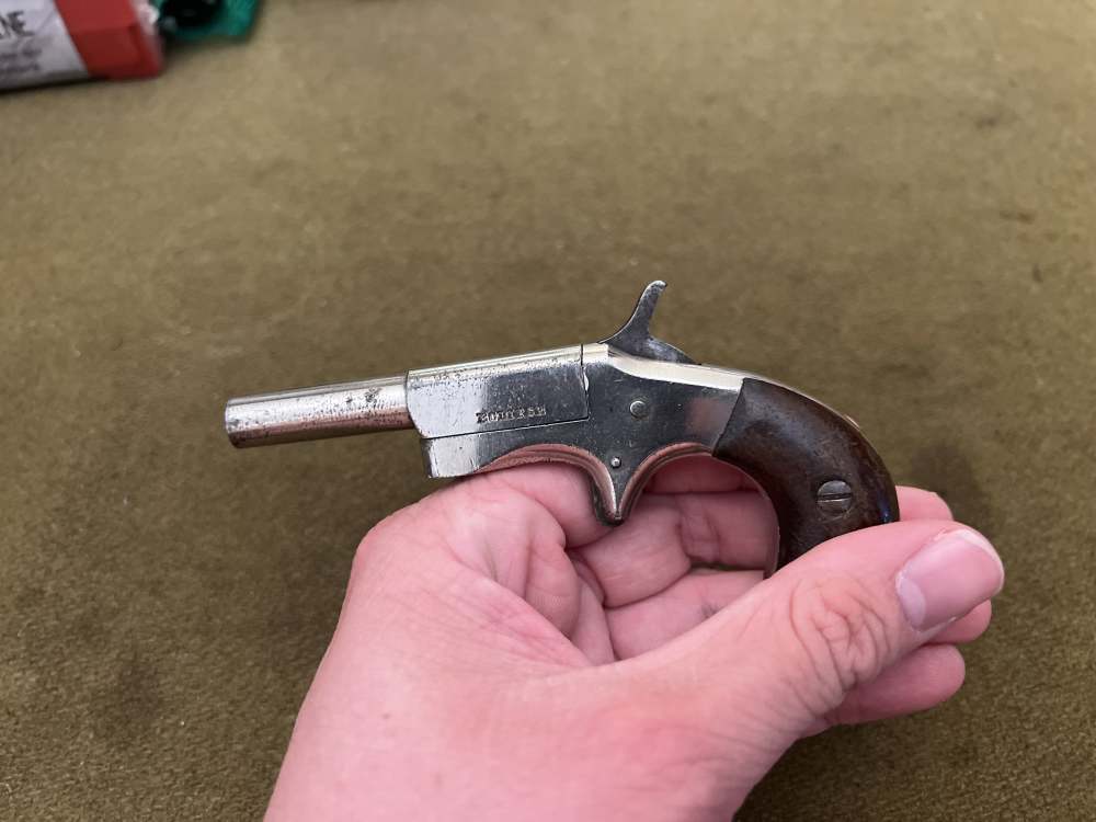 Antique no FFL Iver Johnson Eclipse .22RF single shot derringer pistol -img-2