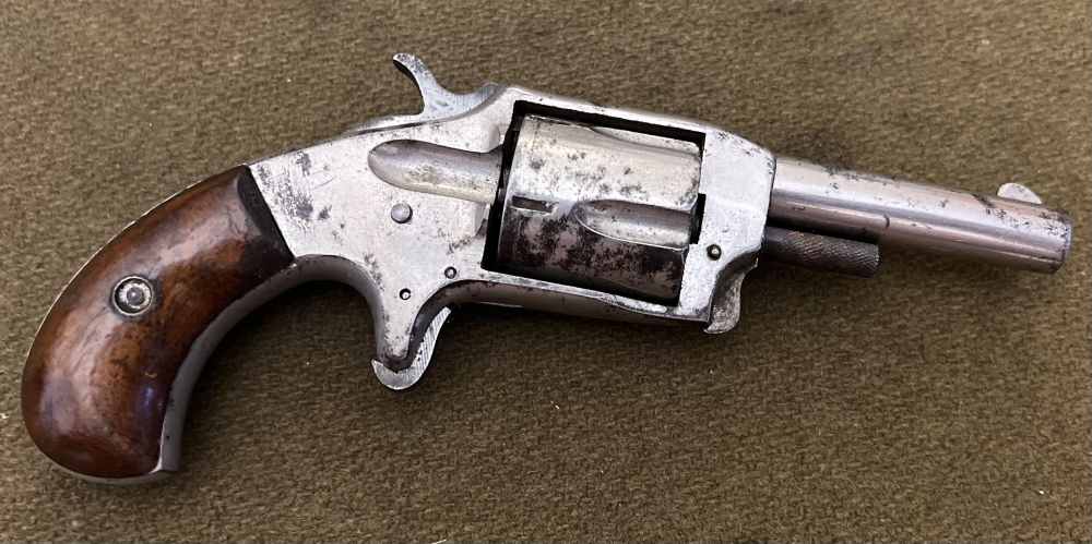Antique no FFL Hood Firearms Excelsior .32 RF spur trigger revolver pocket -img-0