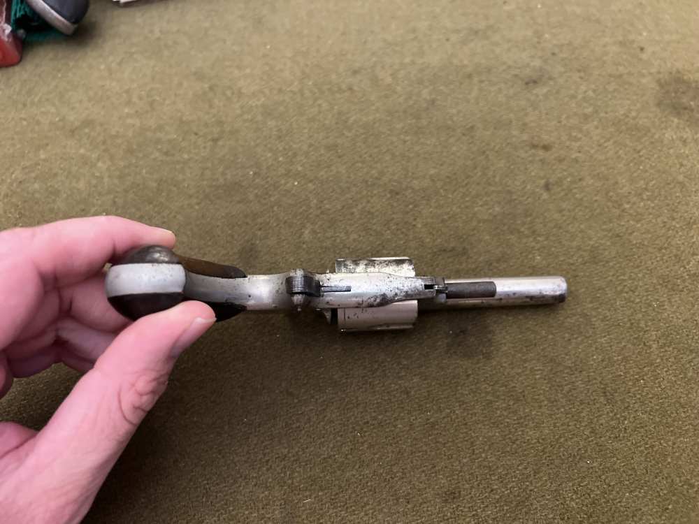 Antique no FFL Hood Firearms Excelsior .32 RF spur trigger revolver pocket -img-1