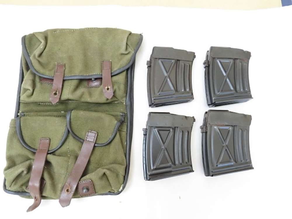 4 Romanian PSL54 PSL 54 FPK Cugir Rifle Magazines & Magazine Pouch-img-0