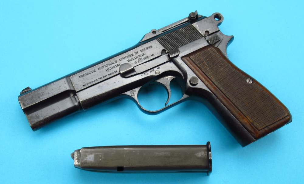 Rare 1940 Tangent Slotted German Browning Hi Power Belgian 9mm Luger P38-img-0