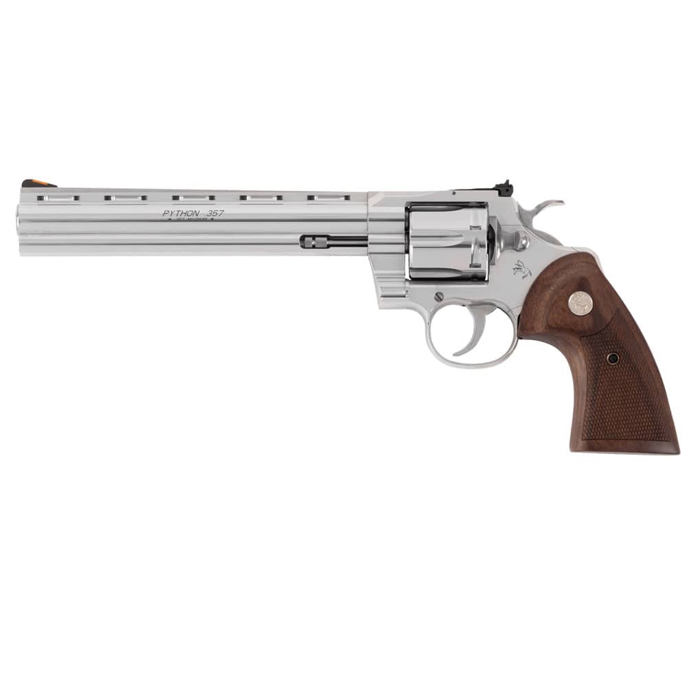 Colt Python - 8" Barrel (.357 Mag) Stainless Steel/Wood -img-0