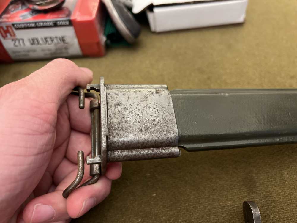Original WW2 M1 Garand bayonet 10” UFH Union Fork & Hoe USGI rifle knife -img-6