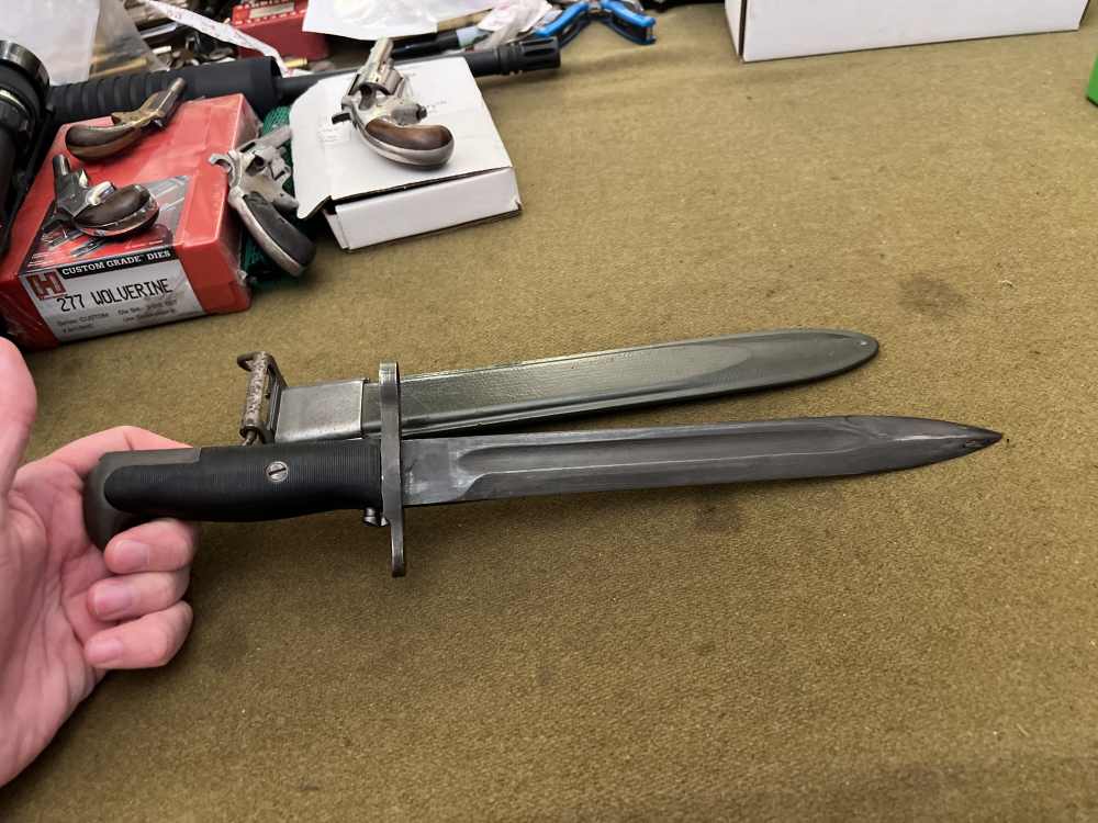 Original WW2 M1 Garand bayonet 10” UFH Union Fork & Hoe USGI rifle knife -img-1
