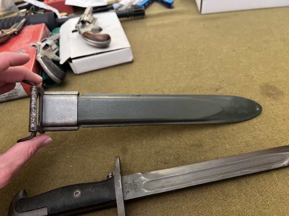 Original WW2 M1 Garand bayonet 10” UFH Union Fork & Hoe USGI rifle knife -img-4