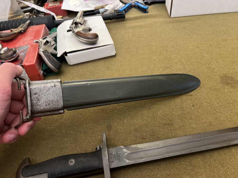 Original WW2 M1 Garand bayonet 10” UFH Union Fork & Hoe USGI rifle knife -img-5