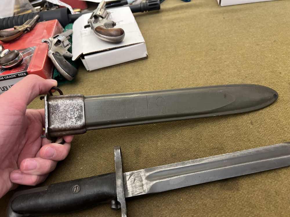 Original WW2 M1 Garand bayonet 10” UFH Union Fork & Hoe USGI rifle knife -img-7