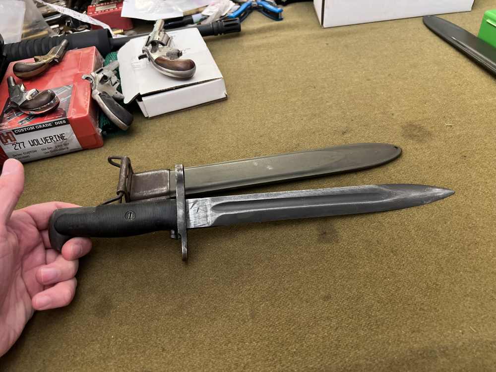 Original WW2 M1 Garand bayonet 10” UFH Union Fork & Hoe USGI rifle knife -img-3