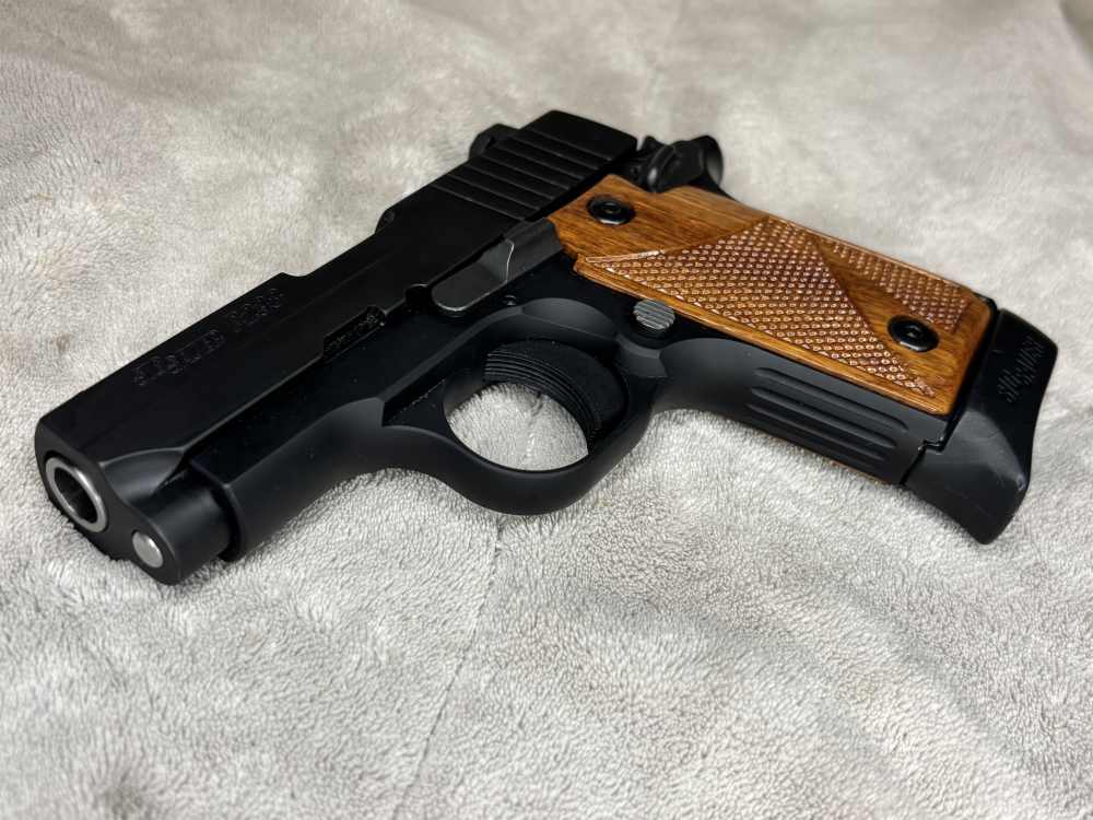 Sig Sauer P238 Original Case W/Papers 2 sets of Grips 2 7 Round Mags -img-23